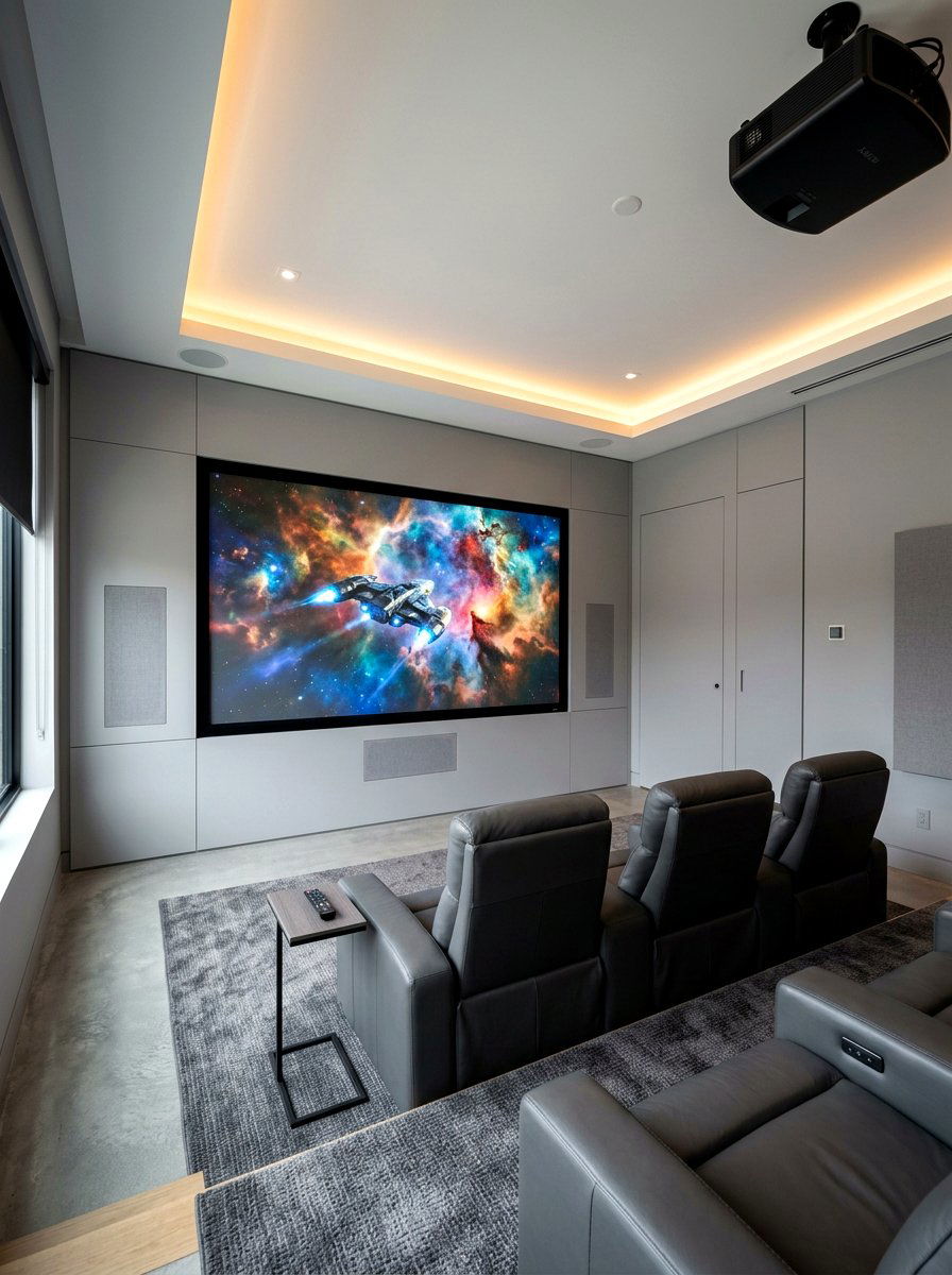 Hidden Home Theater Equipment - 30 basement theater ideas