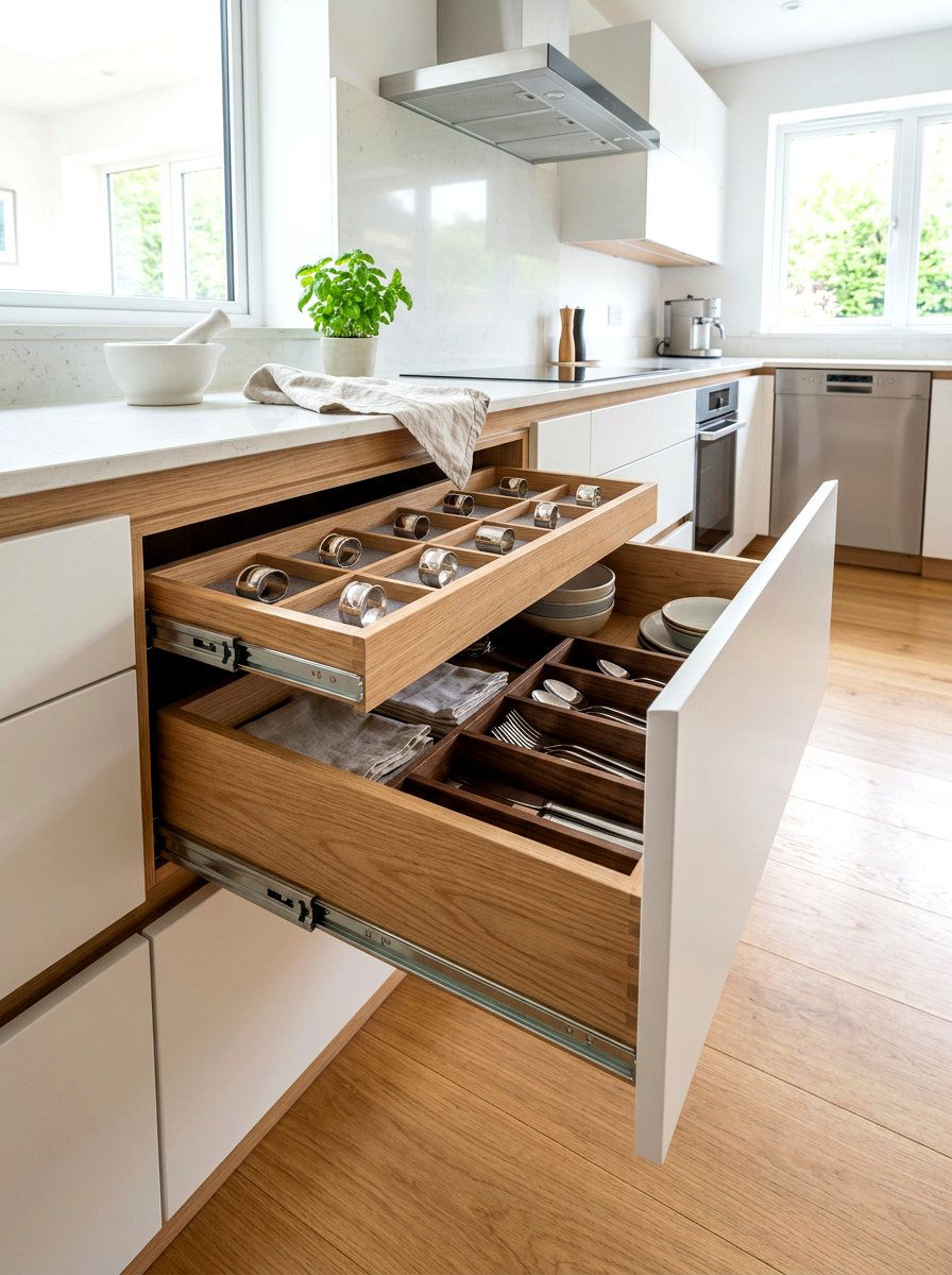 Hidden Internal Kitchen Drawer - 30 organizing kitchen drawers ideas