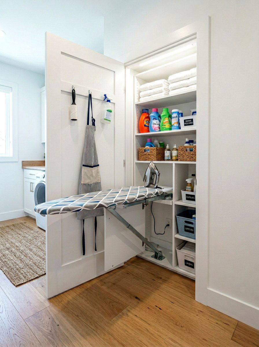 Hidden Ironing Board Closet - 30 ironing station ideas