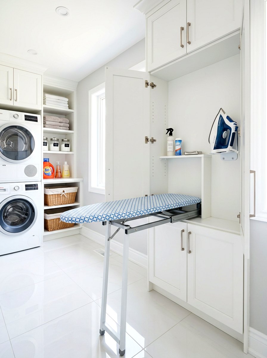 Hidden Ironing Board Station - 30 laundry closet ideas