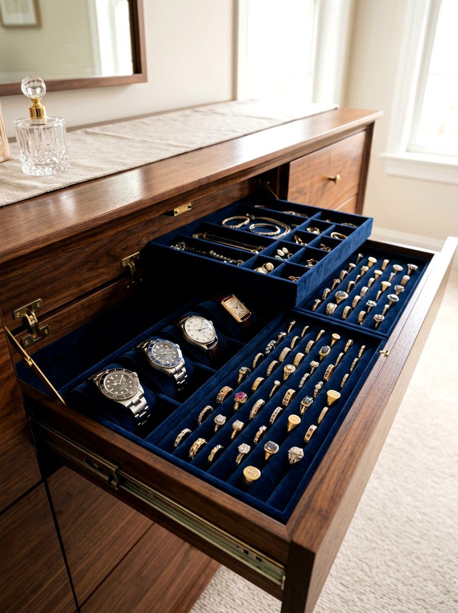 Hidden Jewelry Drawer - 30 deep drawer storage ideas