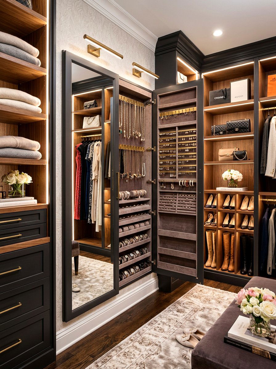 Hidden Jewelry Mirror - 30 hidden storage furniture ideas