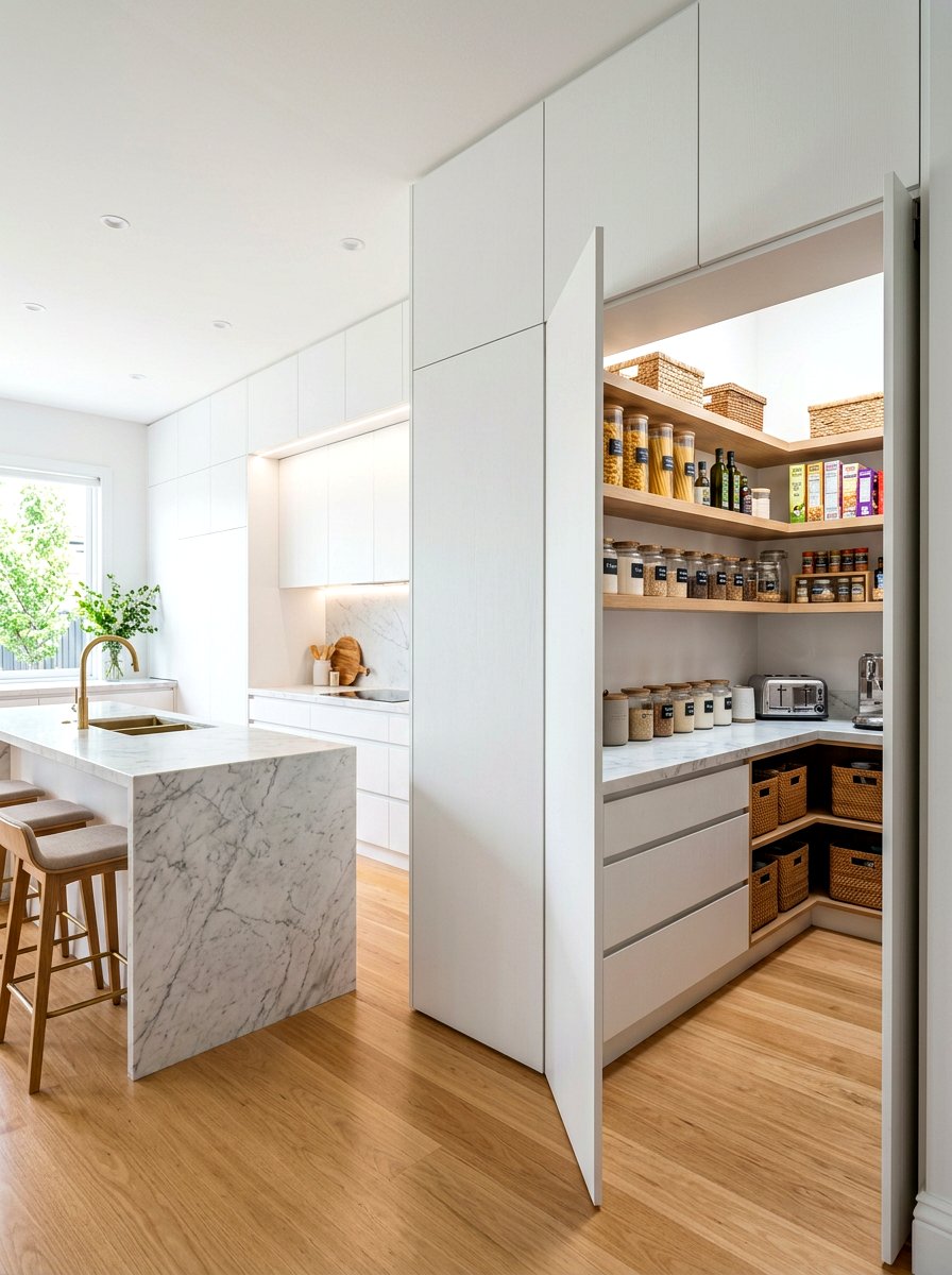 Hidden Kitchen Pantry - 30 social media kitchen ideas