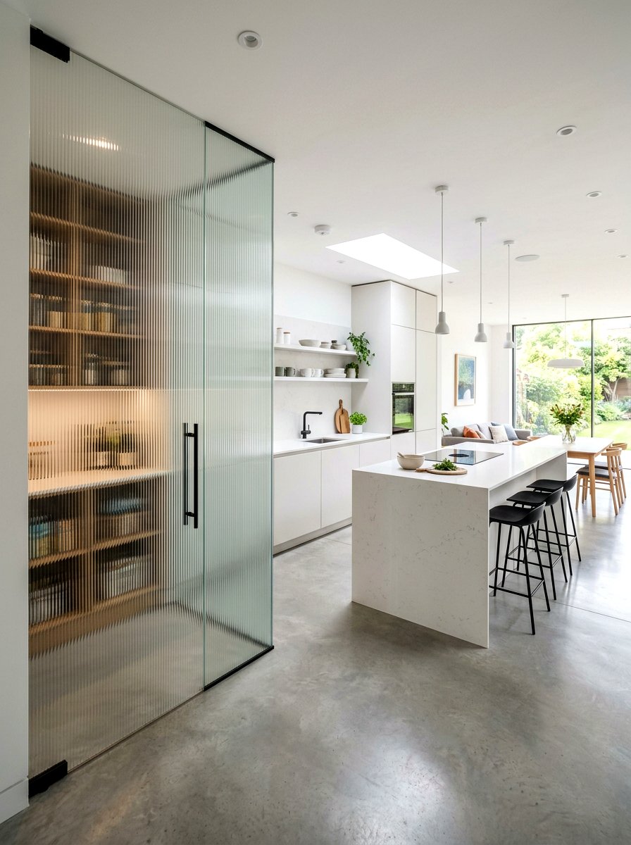 Hidden Kitchen Reeded Glass Pantry - 30 reeded glass pantry ideas