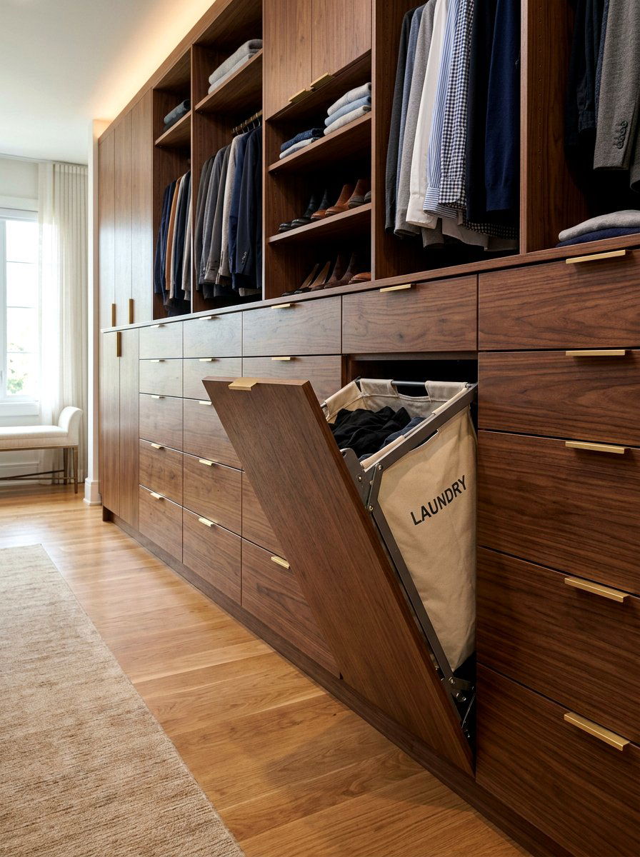 Hidden Laundry Hamper - 30 boutique closet ideas