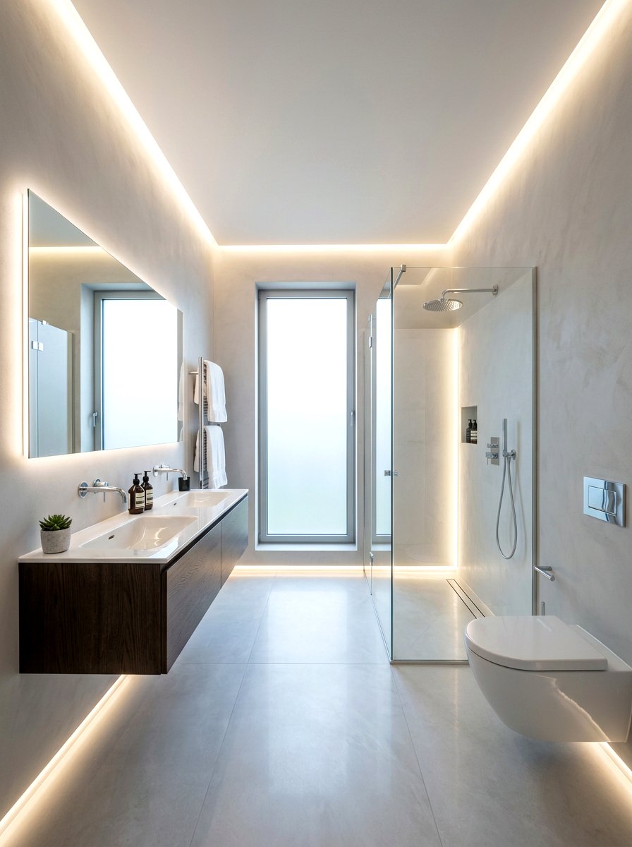 Hidden Led Strip Lighting - 30 low light bathroom mood ideas