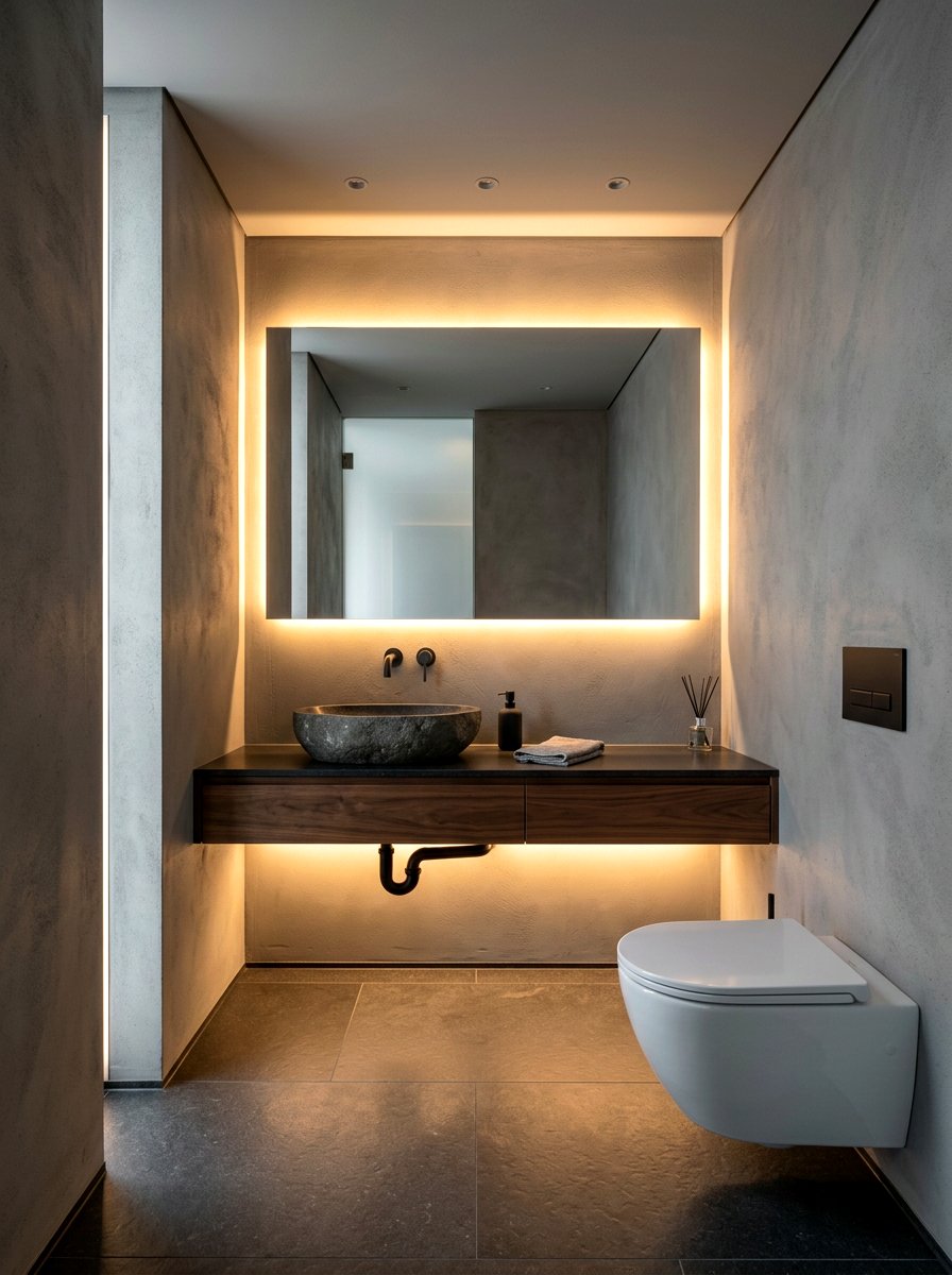 Hidden Lighting Powder Room - 30 opulent powder room ideas
