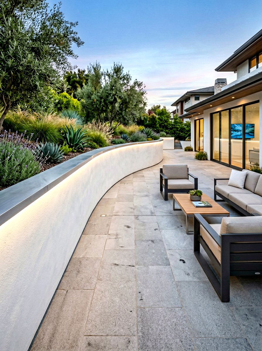 Hidden Linear Led Channel - 30 retaining wall lighting ideas