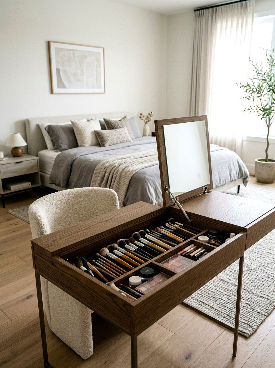 Hidden Makeup Brush Storage - 30 makeup brush storage ideas