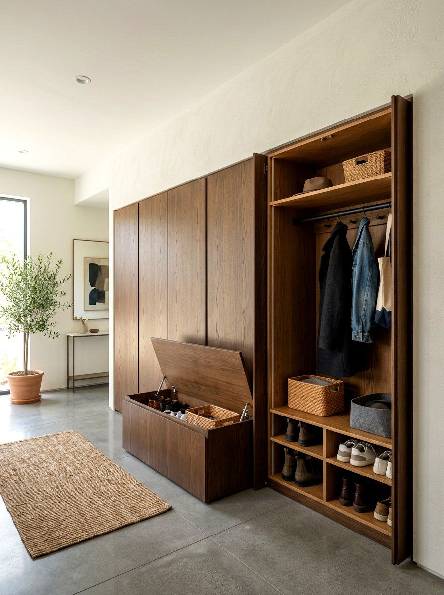 Hidden Mudroom Storage - 30 mudroom storage ideas