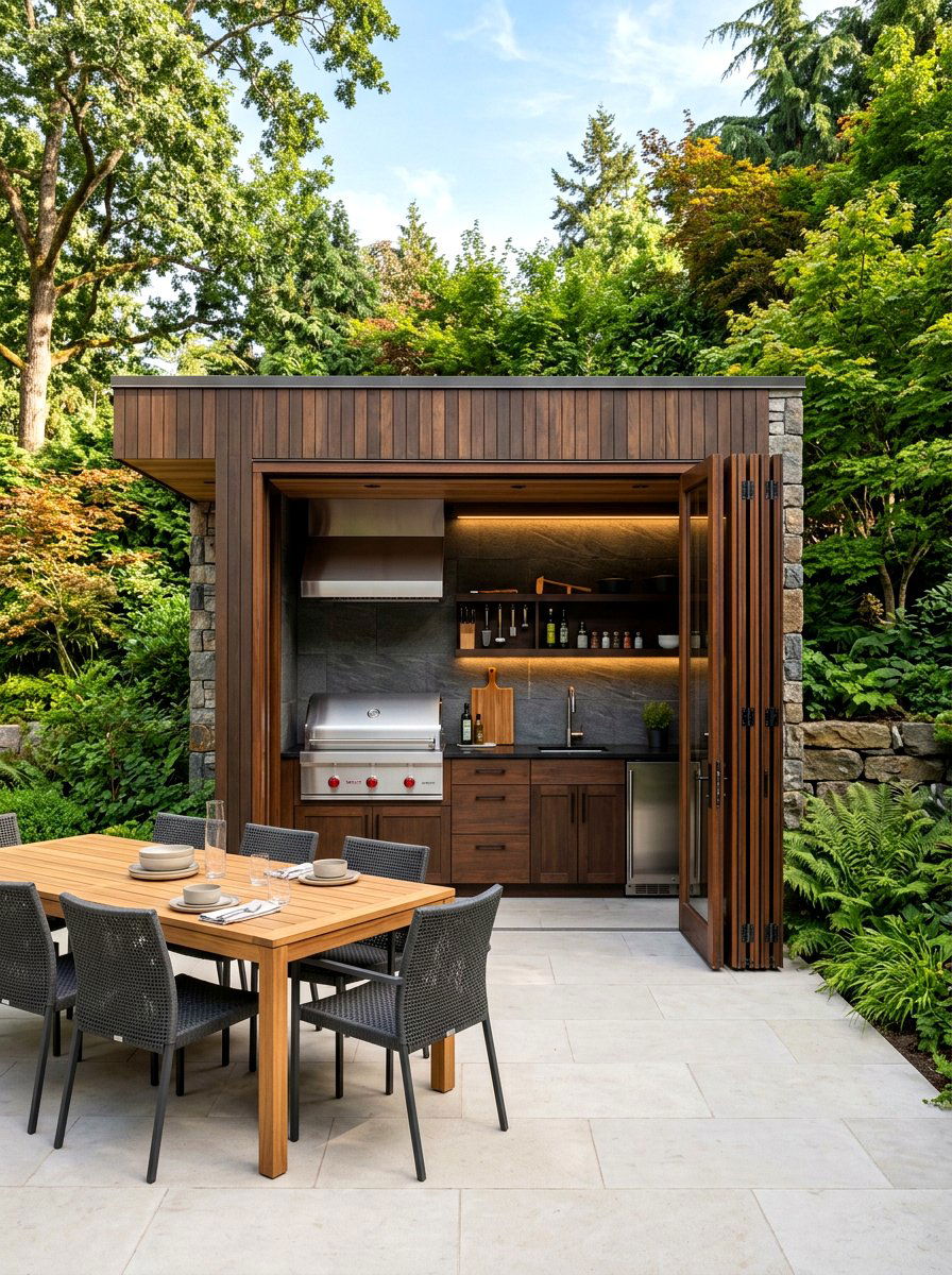 Hidden Outdoor Kitchen - 30 bbq area ideas
