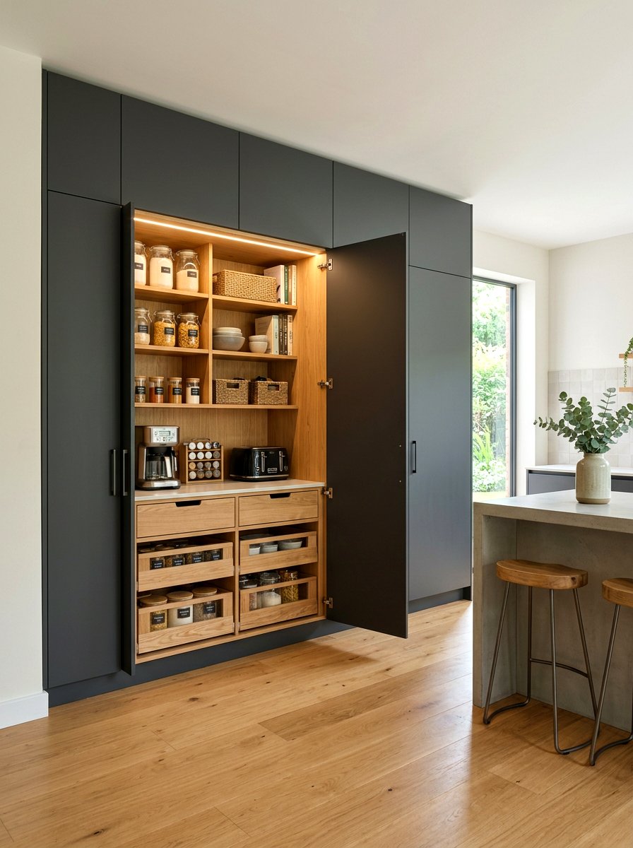 Hidden Pantry Behind Cabinet Doors - 30 English pantry kitchen ideas