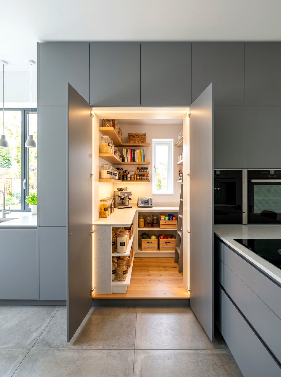 Hidden Pantry Behind Cabinet Doors - 30 kitchen pantry ideas