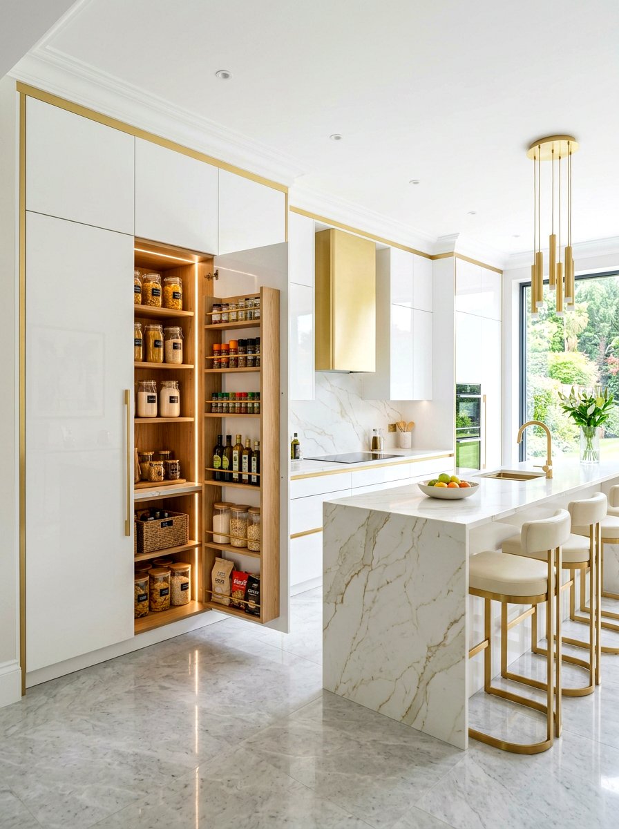 Hidden Pantry Cabinet - 30 refill station pantry ideas