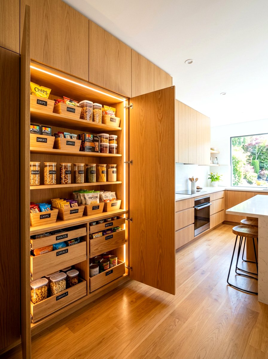 Hidden Pantry Cabinet - 30 snack pantry ideas