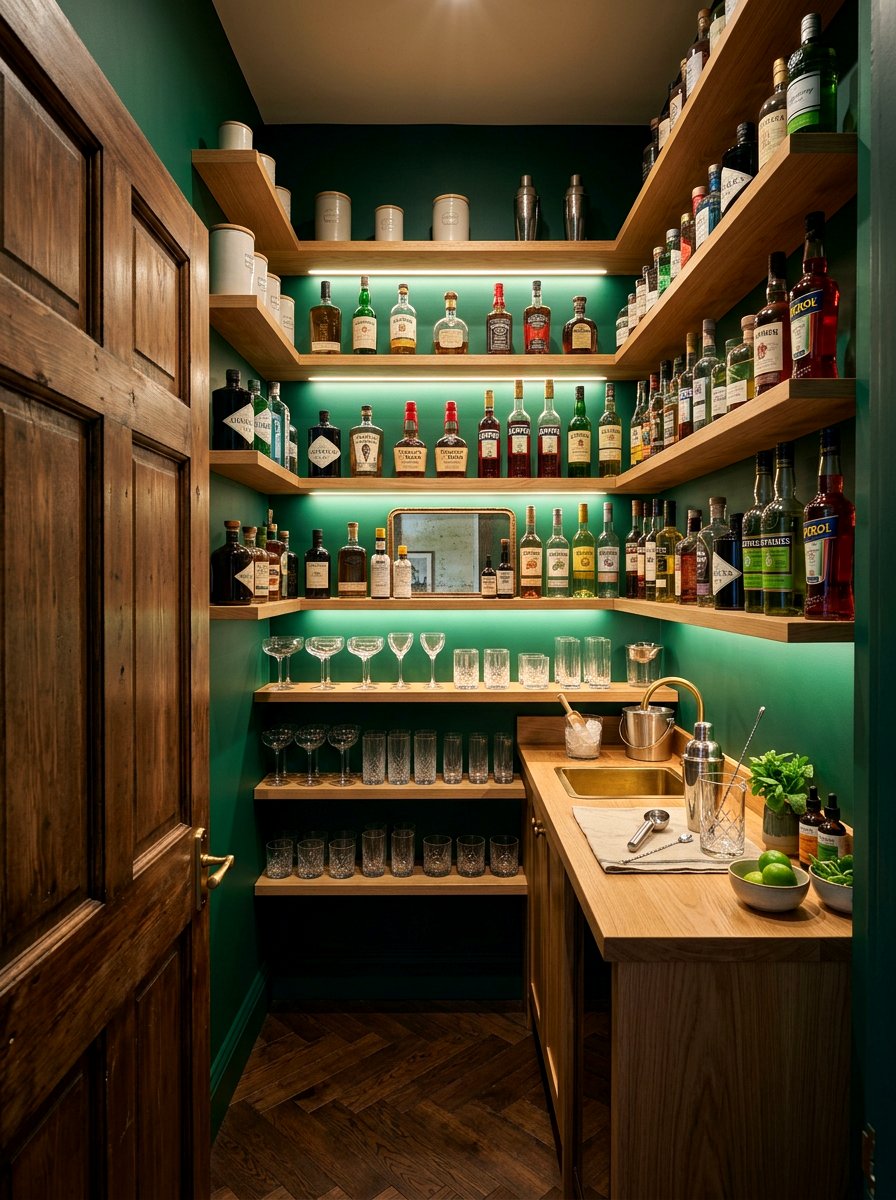 Hidden Pantry Cocktail Bar - 30 cocktail corner ideas