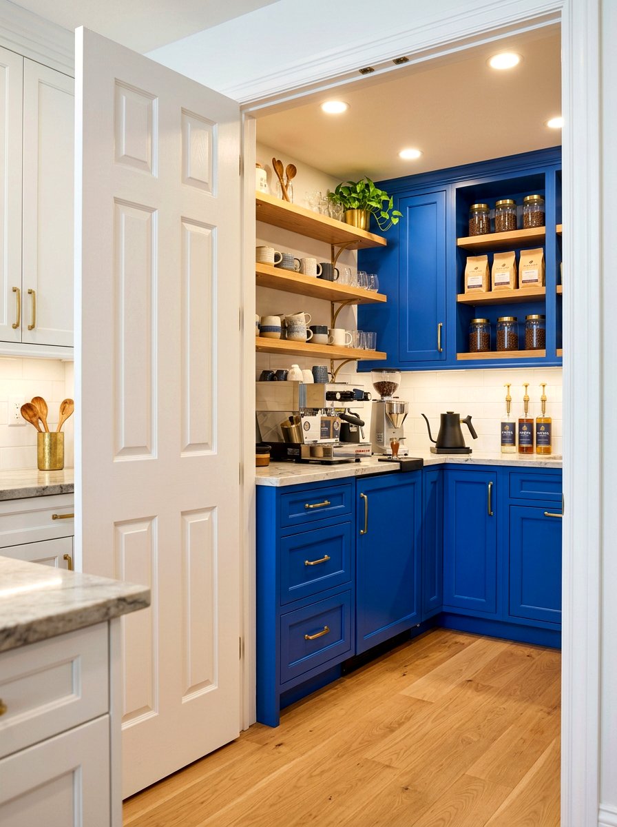 Hidden Pantry Coffee Bar - 30 aesthetic home cafe setup ideas