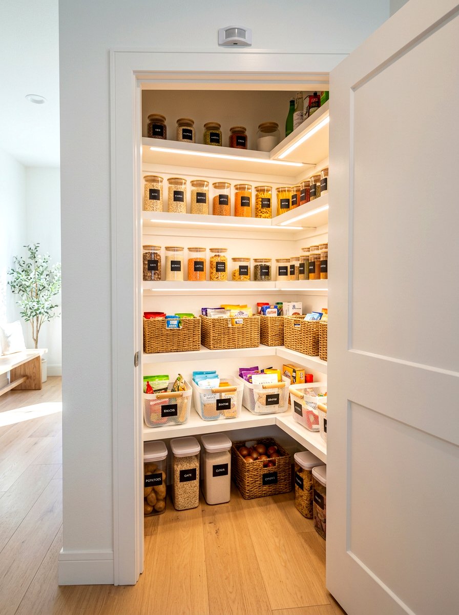 Hidden Pantry Motion Light - 30 kitchen lighting ideas