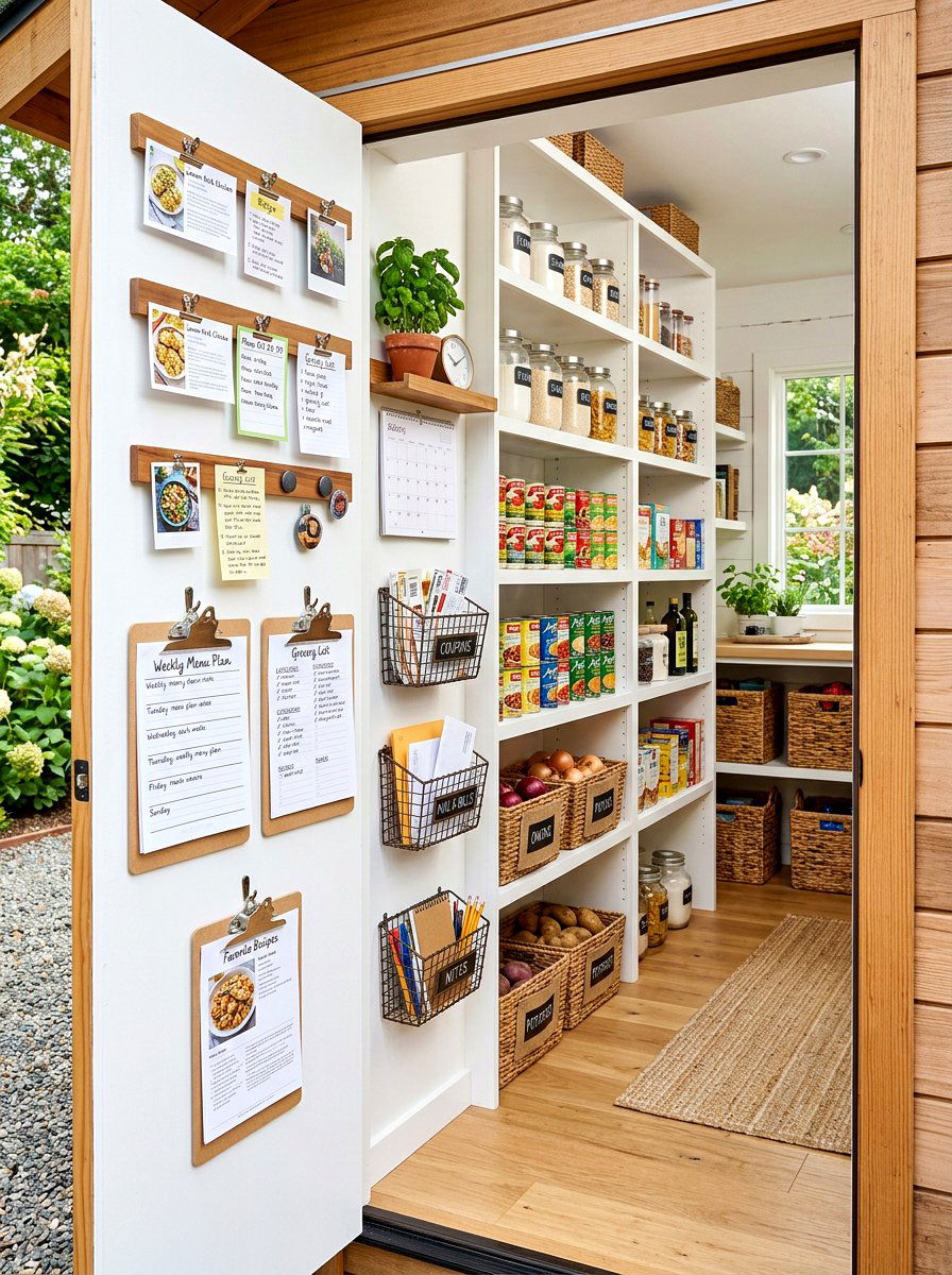 Hidden Pantry Planning Station - 30 family command center ideas