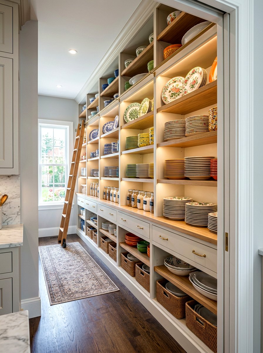Hidden Pantry Plate Display - 30 plate display kitchen ideas