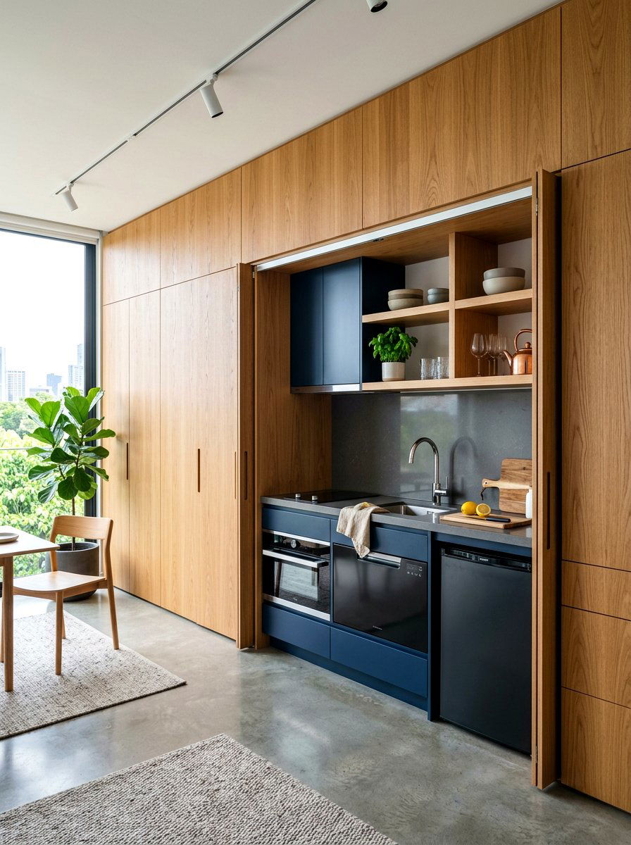 Hidden Pocket Kitchen - 30 kitchenette design ideas