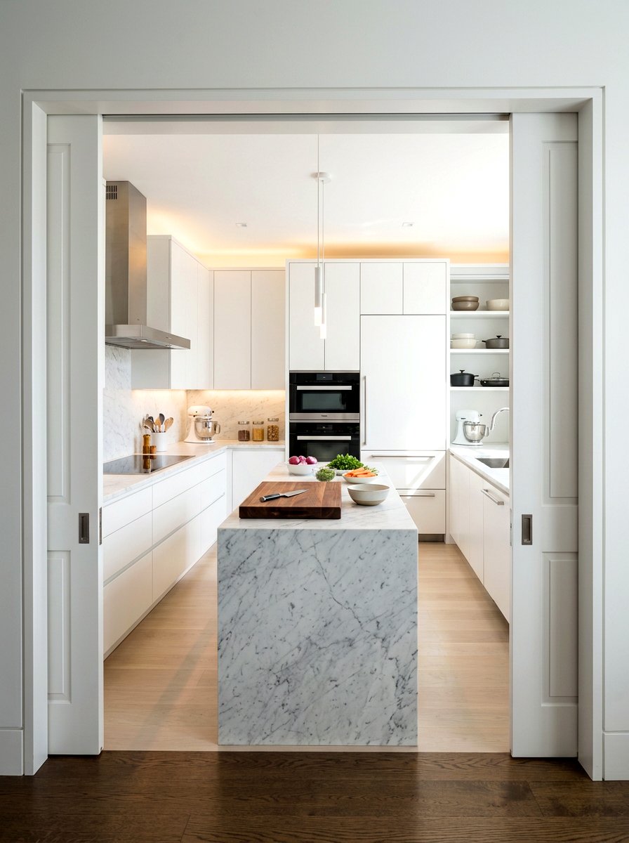 Hidden Prep Kitchen - 30 messy kitchen ideas