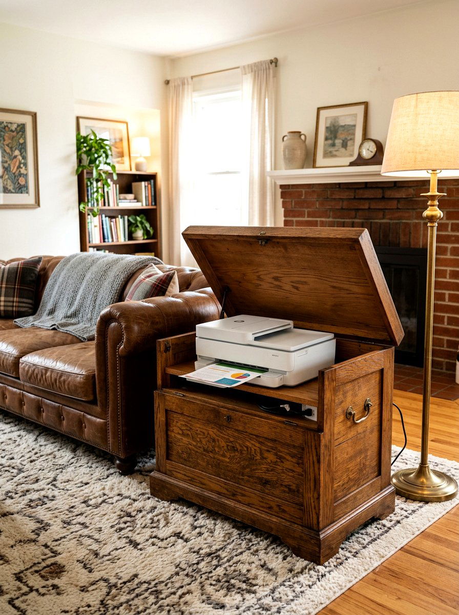 Hidden Printer Storage - 30 printer nook ideas