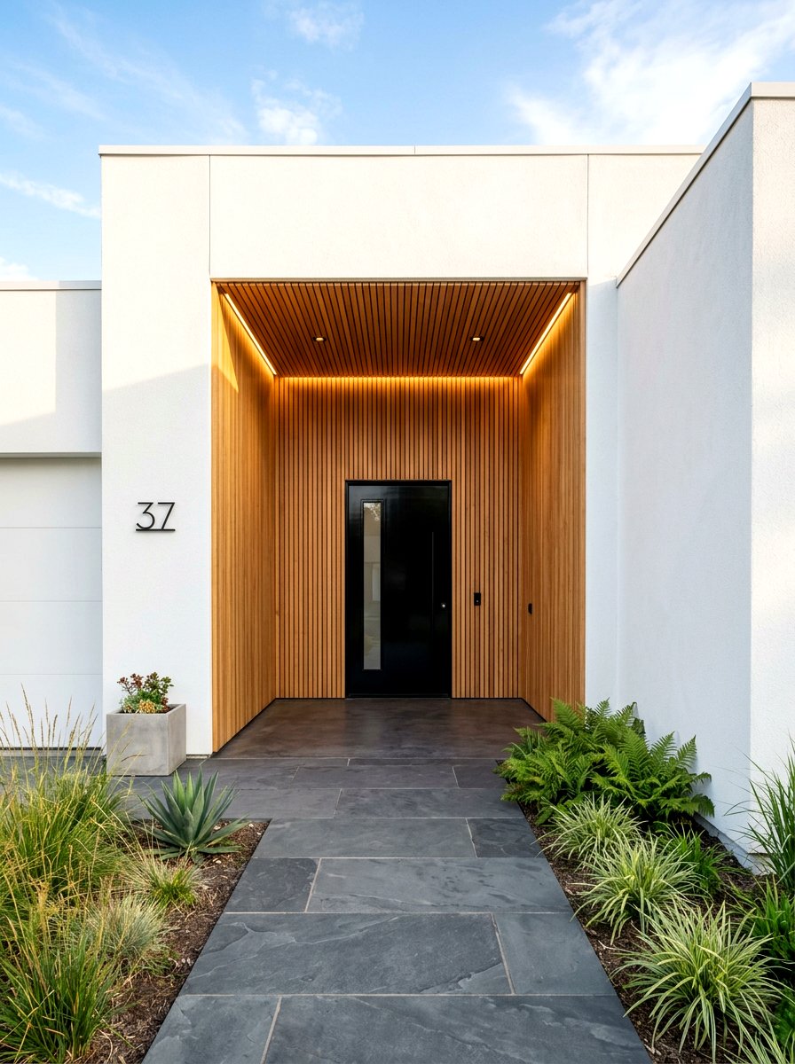 Hidden Recessed Entrance - 30 covered entryway ideas