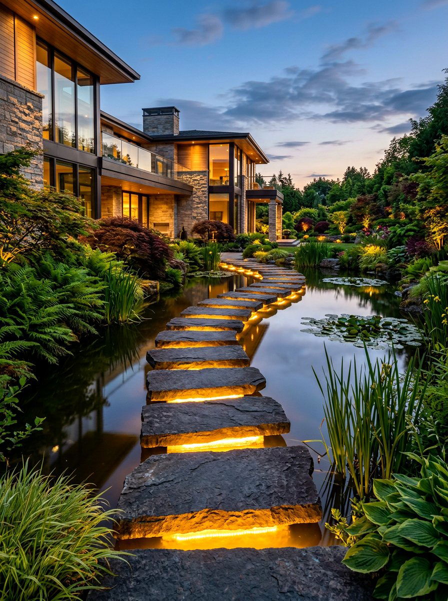 Hidden Reveal Lighting - 30 front path lighting ideas