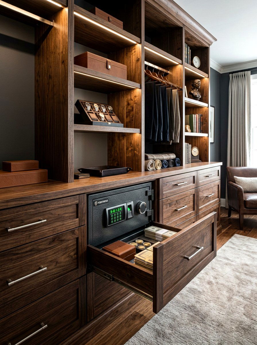 Hidden Safe Closet Installation - 30 organizing a walk in closet ideas
