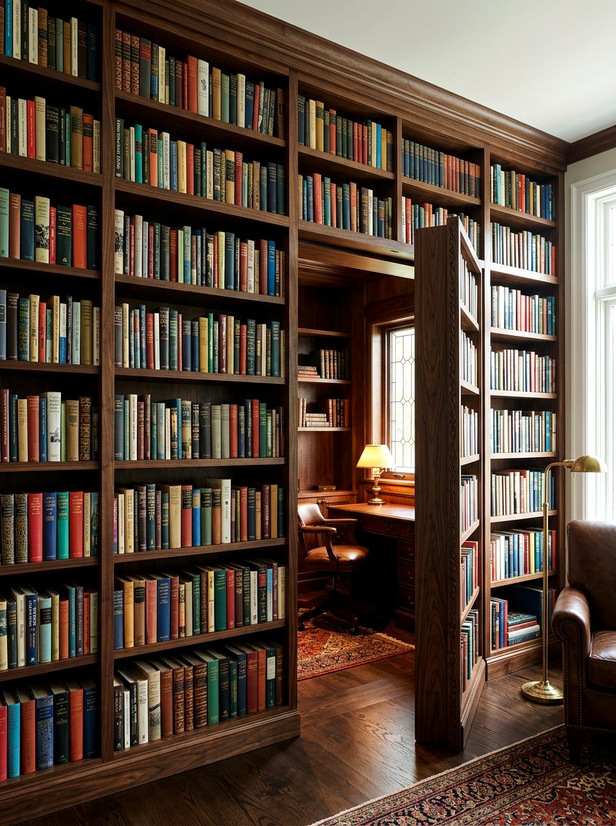 Hidden Secret Door Bookshelf - 30 bookshelf styling ideas