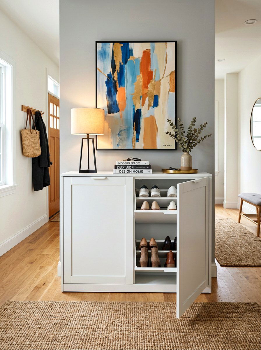 Hidden Shoe Storage Cabinet - 30 entry cubby ideas