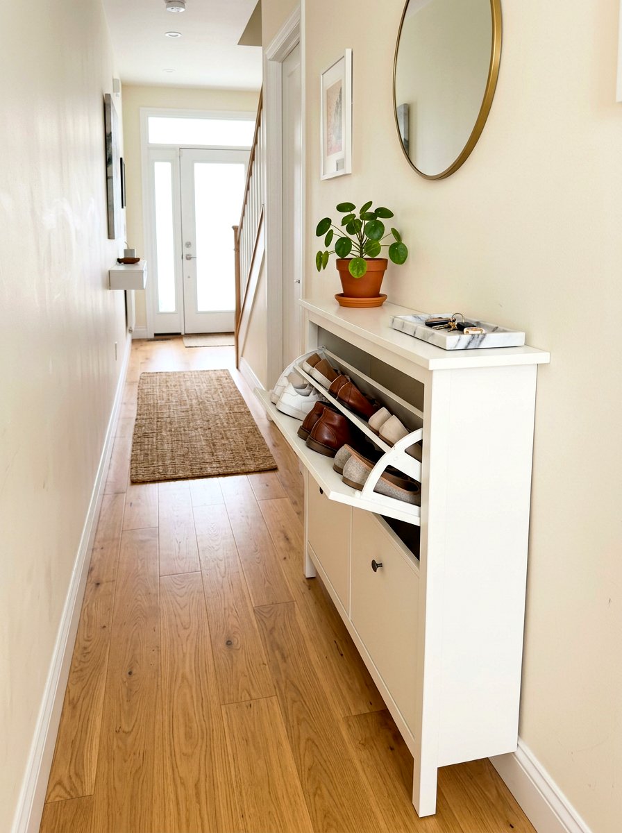 Hidden Shoe Storage - 30 family entryway ideas