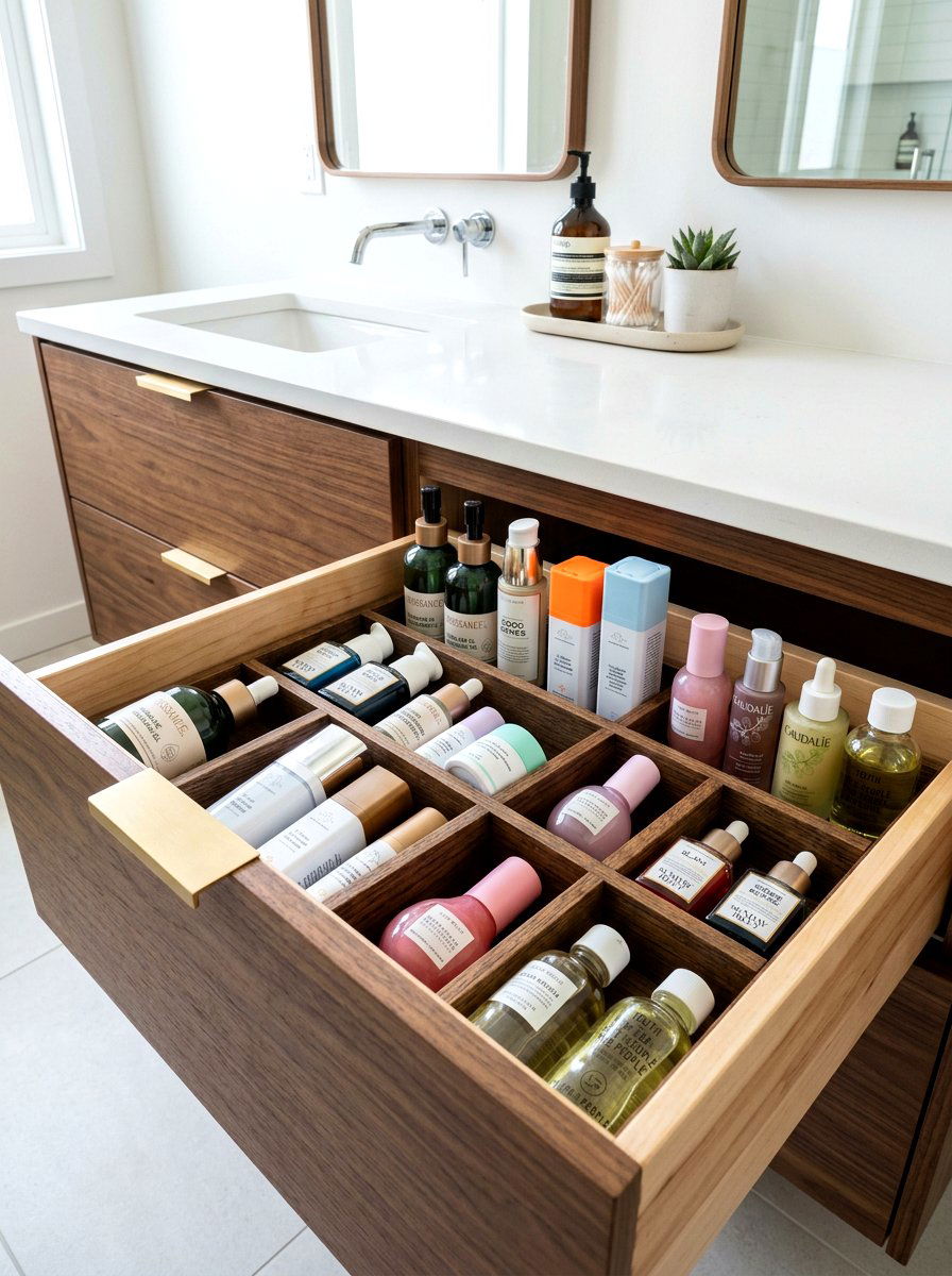 Hidden Skincare Storage - 30 skincare station ideas