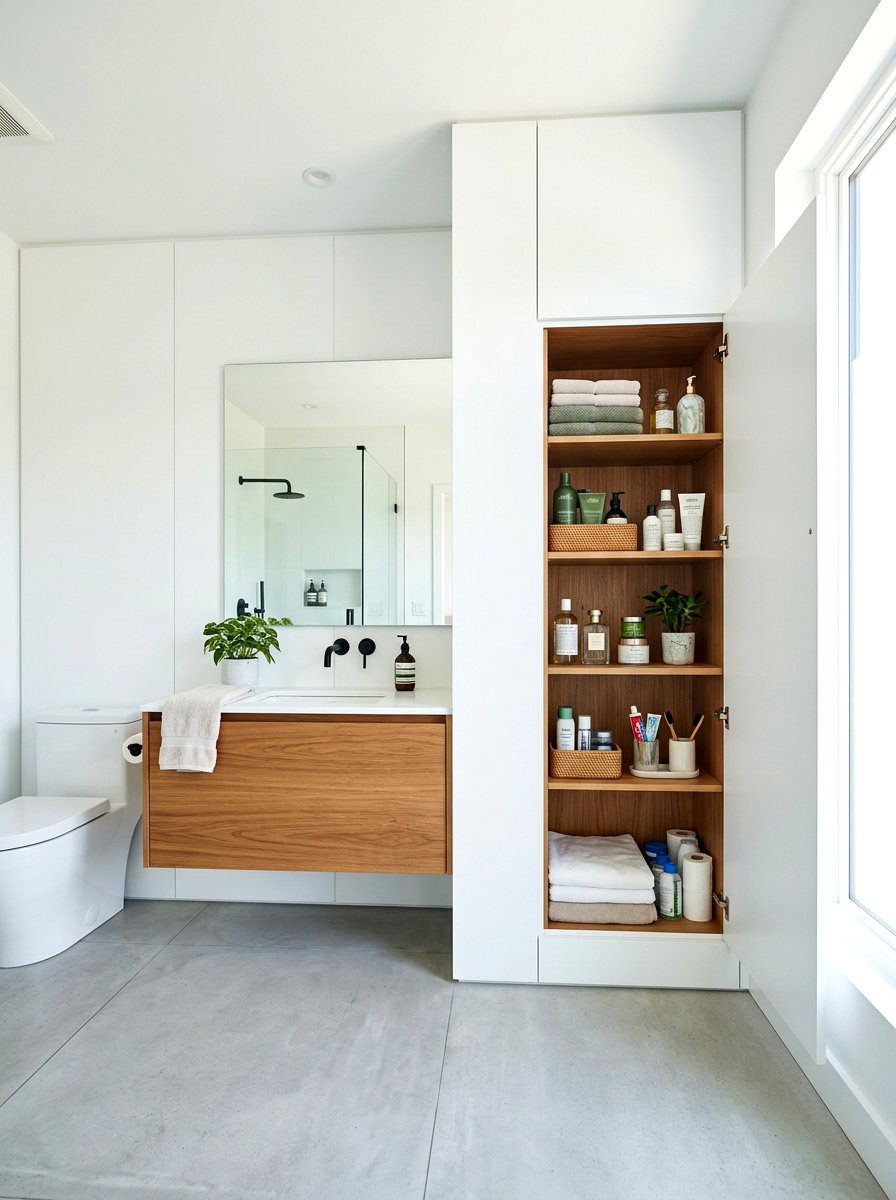 Hidden Storage Cabinet - 30 spa bathroom ideas
