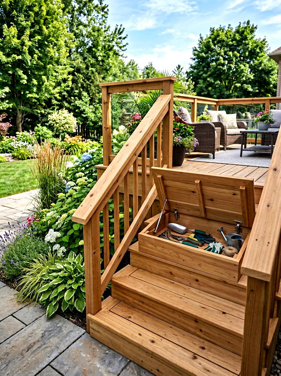 Hidden Storage Deck Stairs - 30 deck stair ideas
