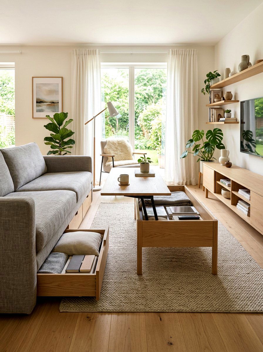 Hidden Storage Living Room - 30 small space living room ideas