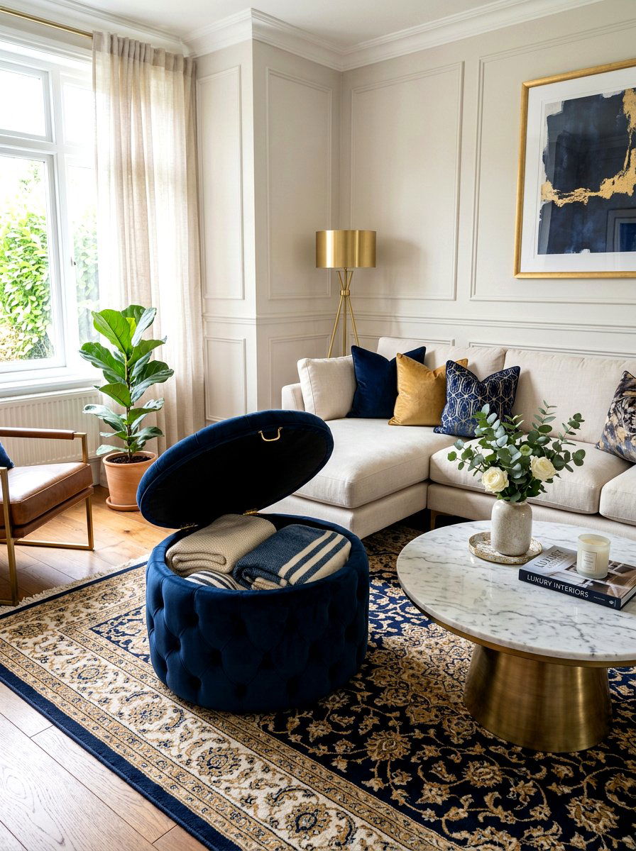 Hidden Storage Ottoman - 30 modular apartment storage ideas