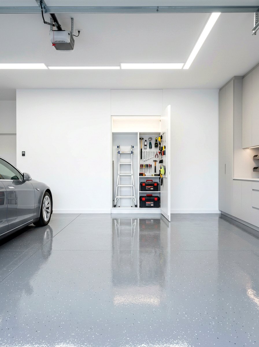 Hidden Storage Panel - 30 clean garage aesthetic ideas
