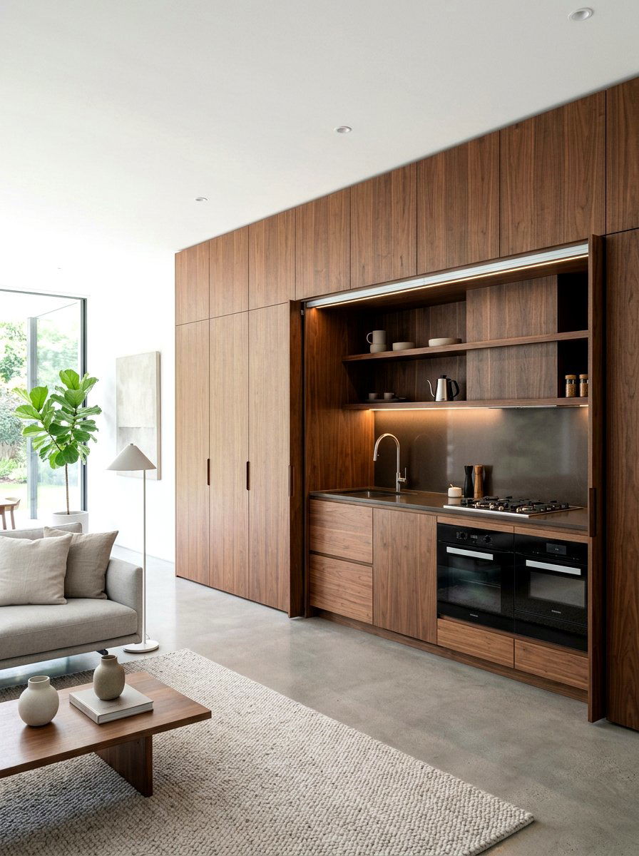 Hidden Studio Kitchen Cabinetry - 30 studio kitchen ideas
