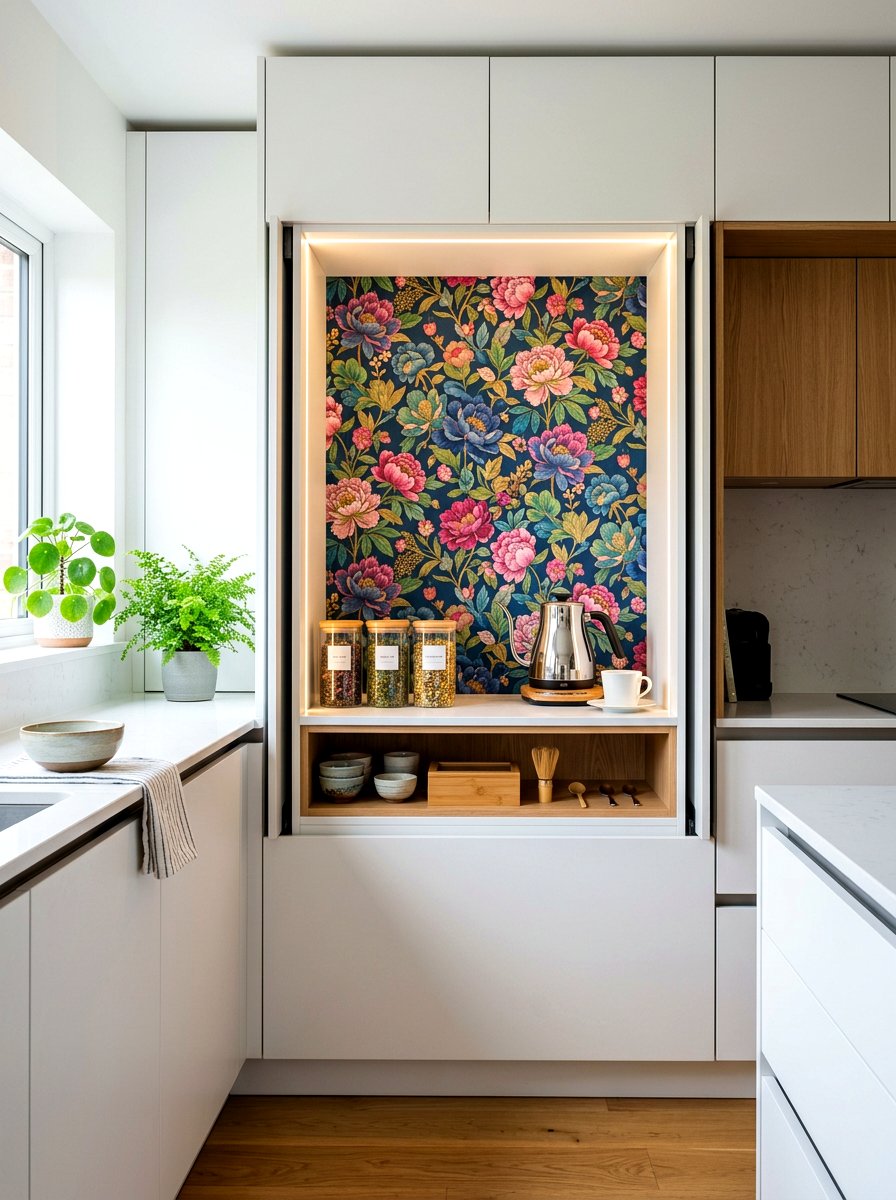 Hidden Tea Cupboard - 30 tea station ideas