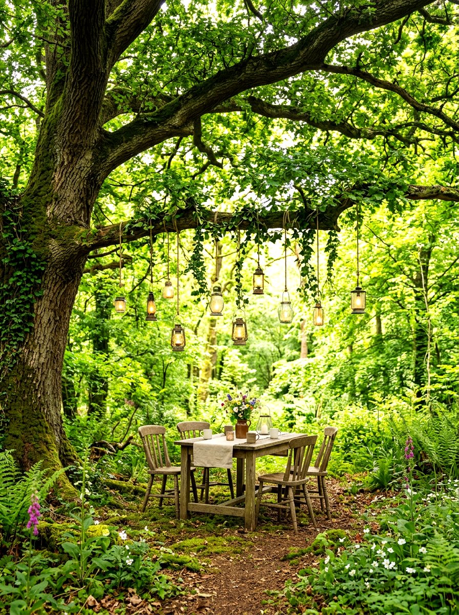 Hidden Tree Canopy Seating - 30 outdoor breakfast nook ideas