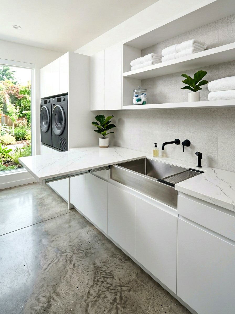 Hidden Utility Sink - 30 laundry room sink ideas