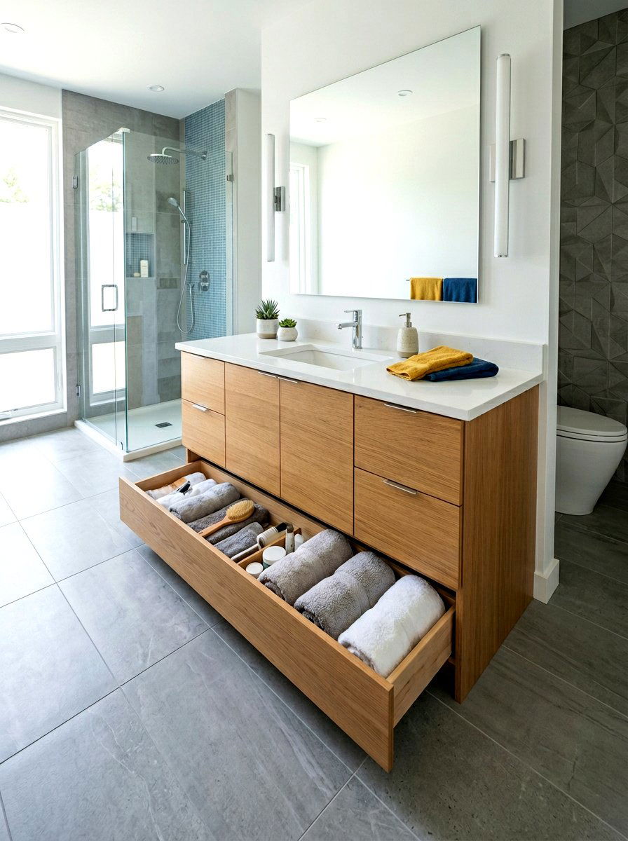 Hidden Vanity Drawer - 30 bathroom vanity drawer ideas