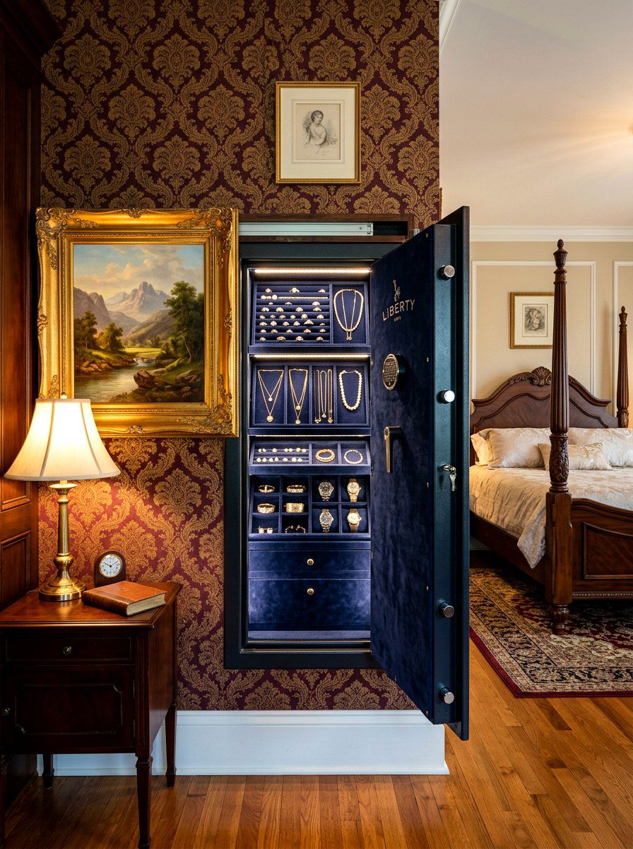 Hidden Wall Jewelry Safe - 30 jewelry storage ideas