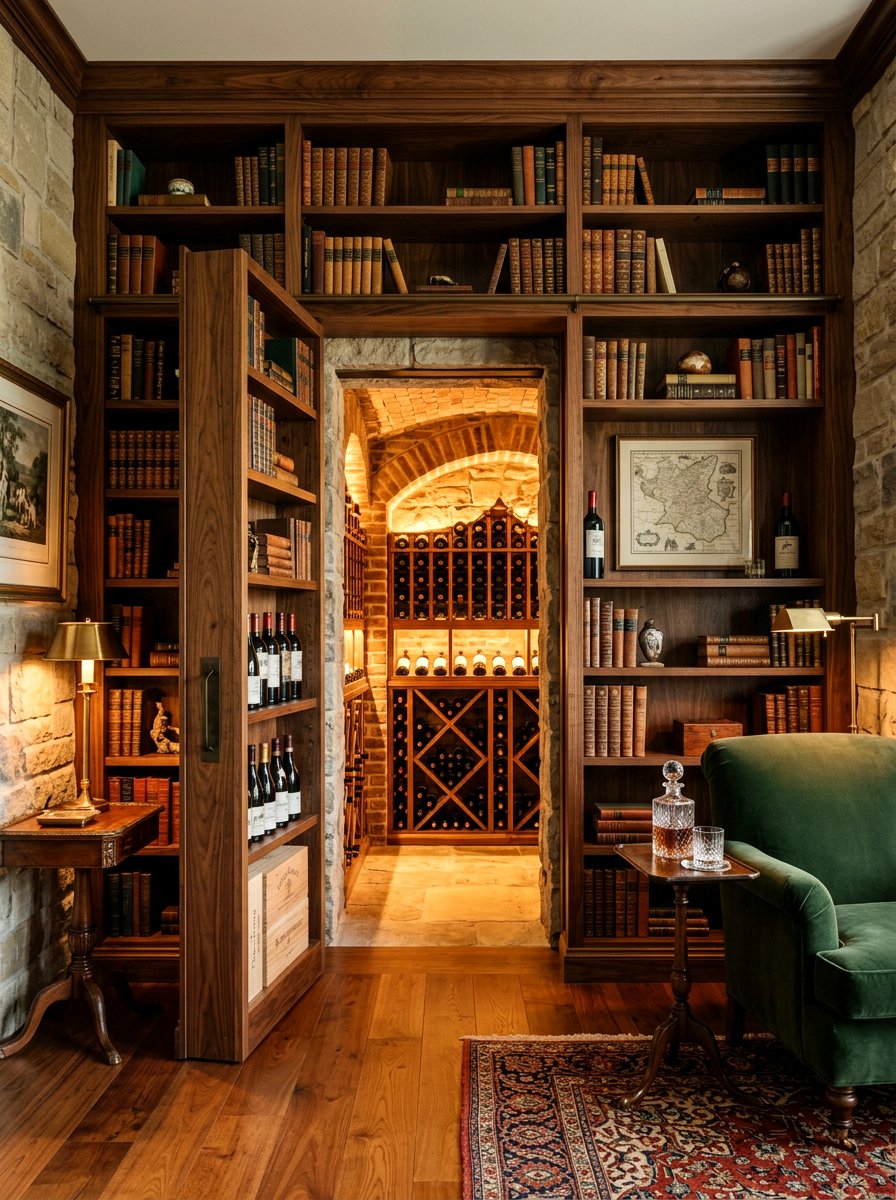 Hidden Wine Cellar Door - 30 basement wine room ideas