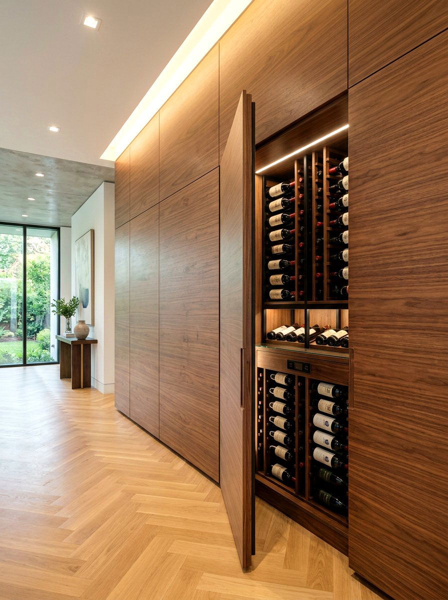 Hidden Wine Closet - 30 wine wall display ideas