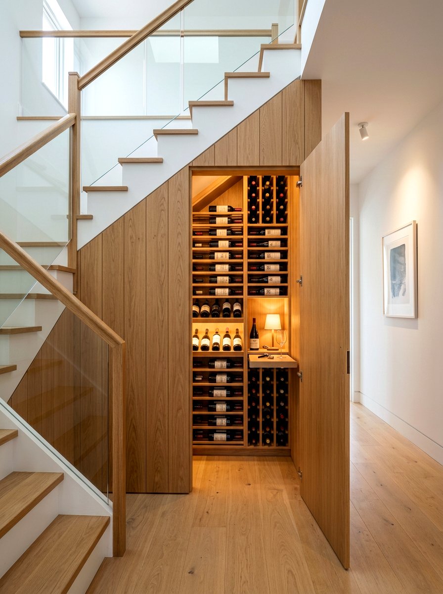 Hidden Wine Storage Closet - 30 under stairs wine nook ideas