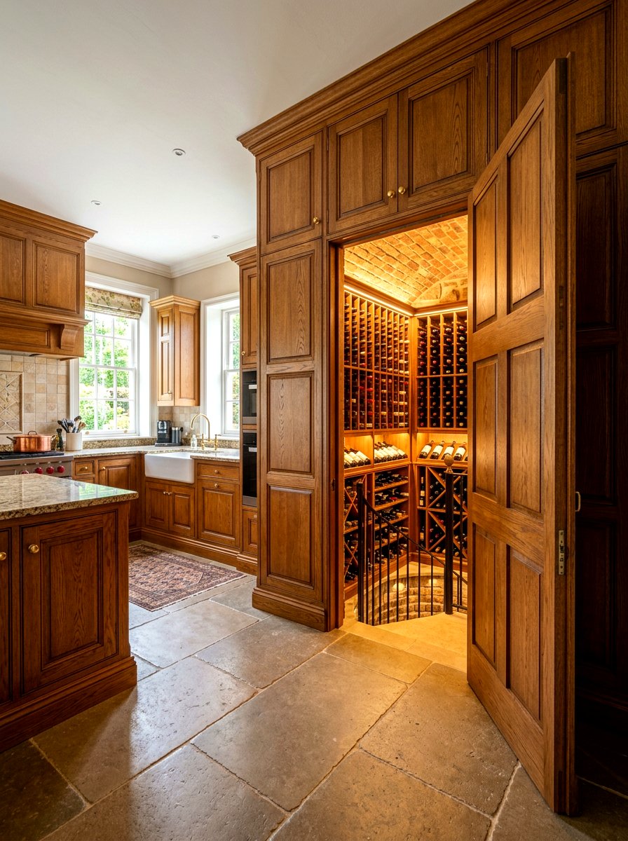 Hidden Wine Storage Door - 30 wine storage kitchen ideas