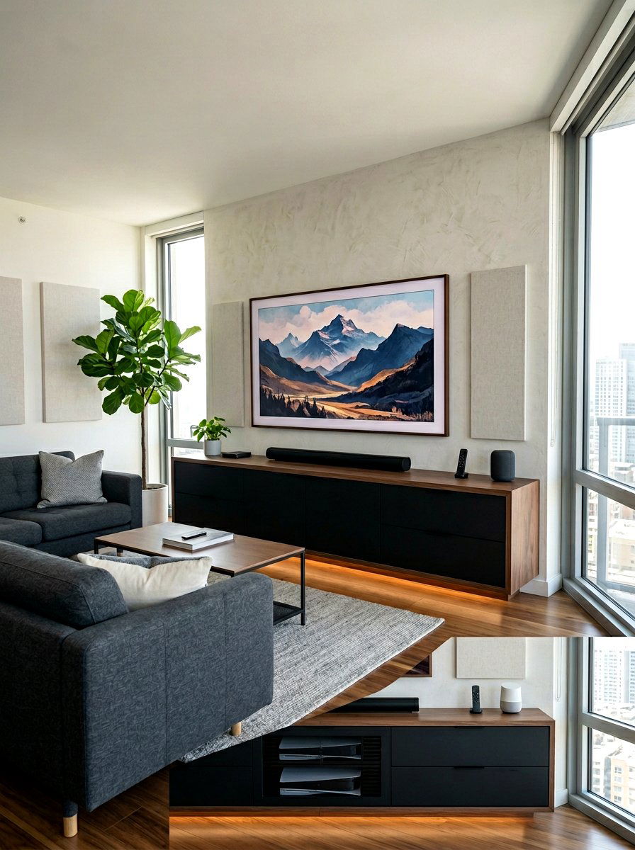 Hidden Wire Management Console - 30 TV over console ideas